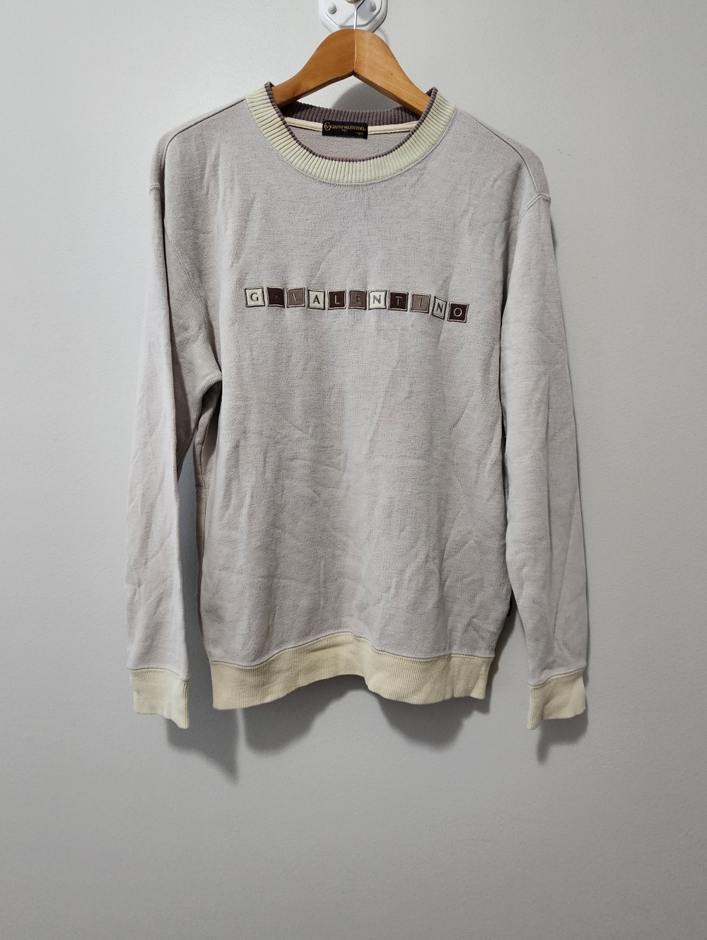 Vintage 90s Gianni Valentino Sweatshirt Designer Embroidery Size M